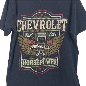 GM American Muscle Chevrolet T Shirt Sz XL Fast Life Horse Power Wings Black